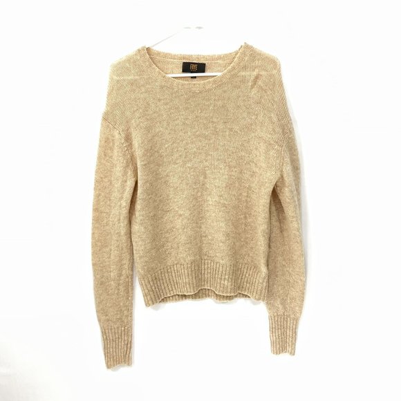 FRYE 100% Shetland Wool Women's Size L Pullover Sweater Beige - Picture 5 of 6